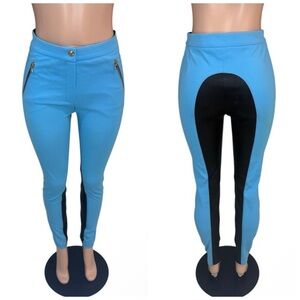 EMILIO PUCCI Blue Pants with Lambskin leather Accents in back